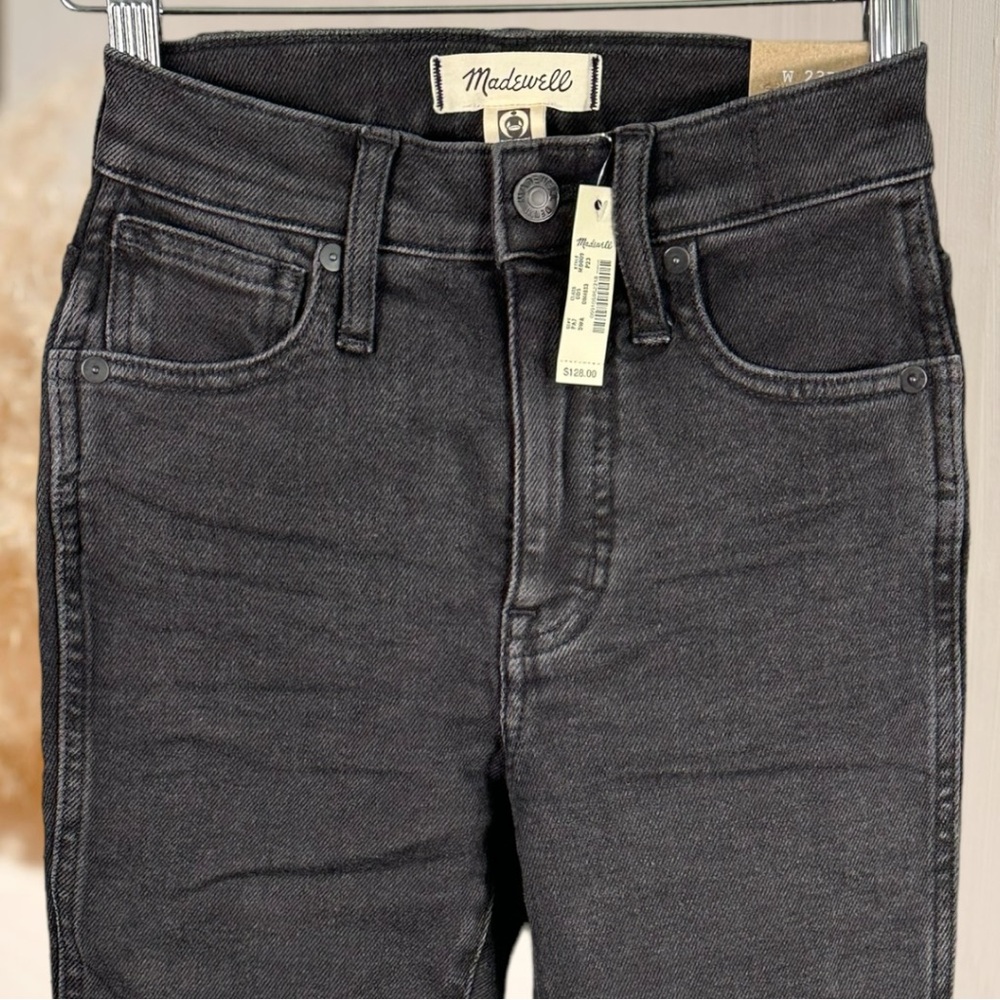 NWT Madewell Petite 10” High Rise Starkey Wash Black Skinny Denim Jeans 23P - Picture 3 of 10